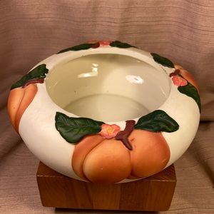 Claire Burke peach hand painted ceramic bowl